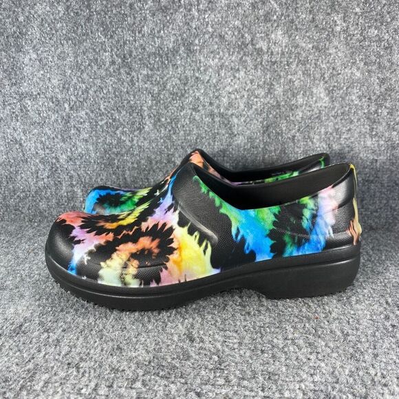 Crocs Clogs Shoes Womens 8 Tie Dye Neria Pro Work Slip Resistant Career Comfort - Picture 4 of 10